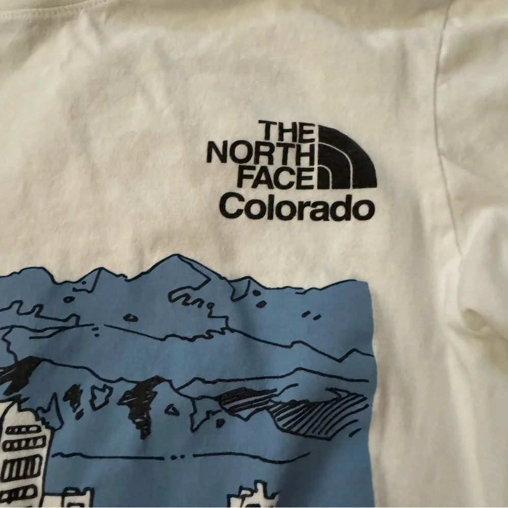 The North Face Downtown Denver Colorado Tee with Blue Mountain City Skyline